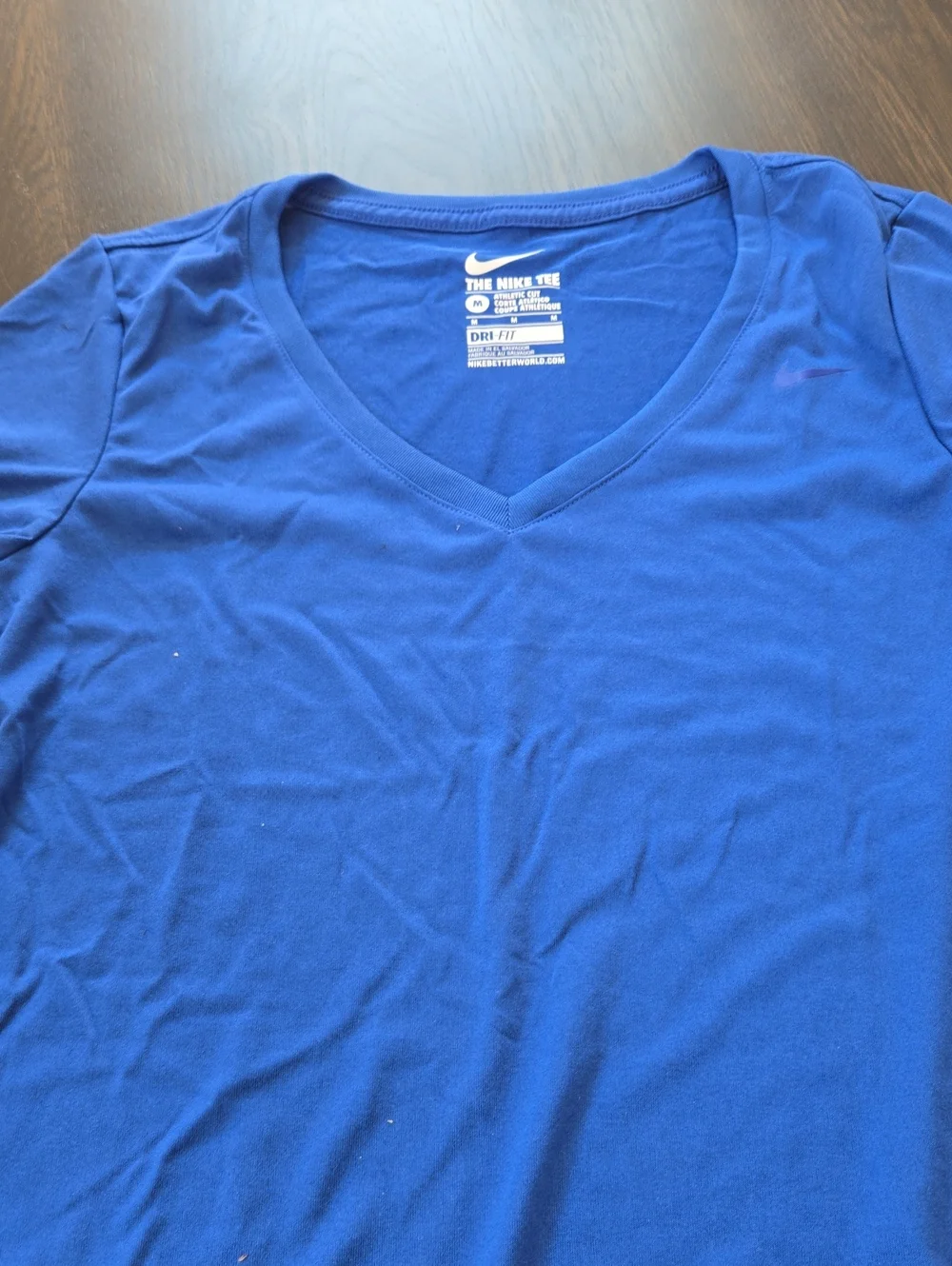Nike Womens V-Neck Dri-FIT Tee - Blue
